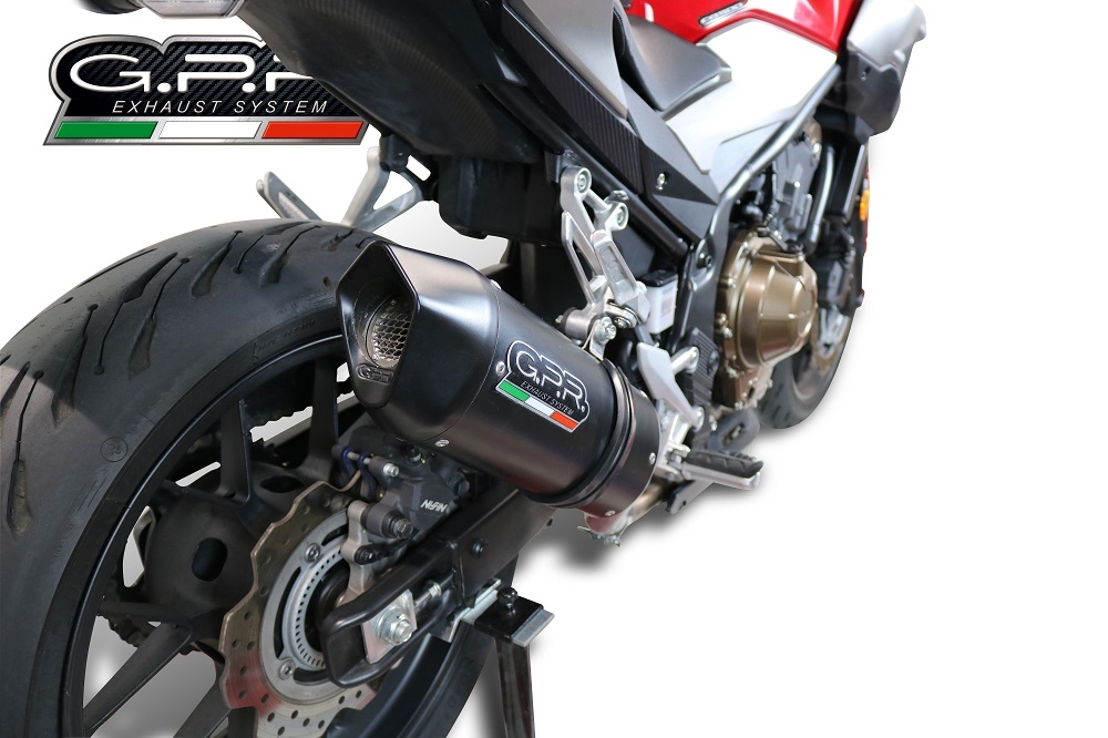 Exhaust compatible with Honda CB500F 2019-2020, Furore Evo4 Nero, Slip-on exhaust including removable db killer and link pipe, EPA-compliant 