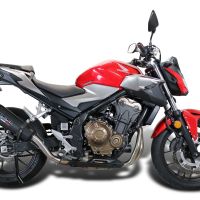 GPR exhaust compatible with  Honda CB500F 2021-2025, New Grand Prix Evo Black Titanium, Slip-on exhaust including removable db killer and link pipe, EPA-compliant 