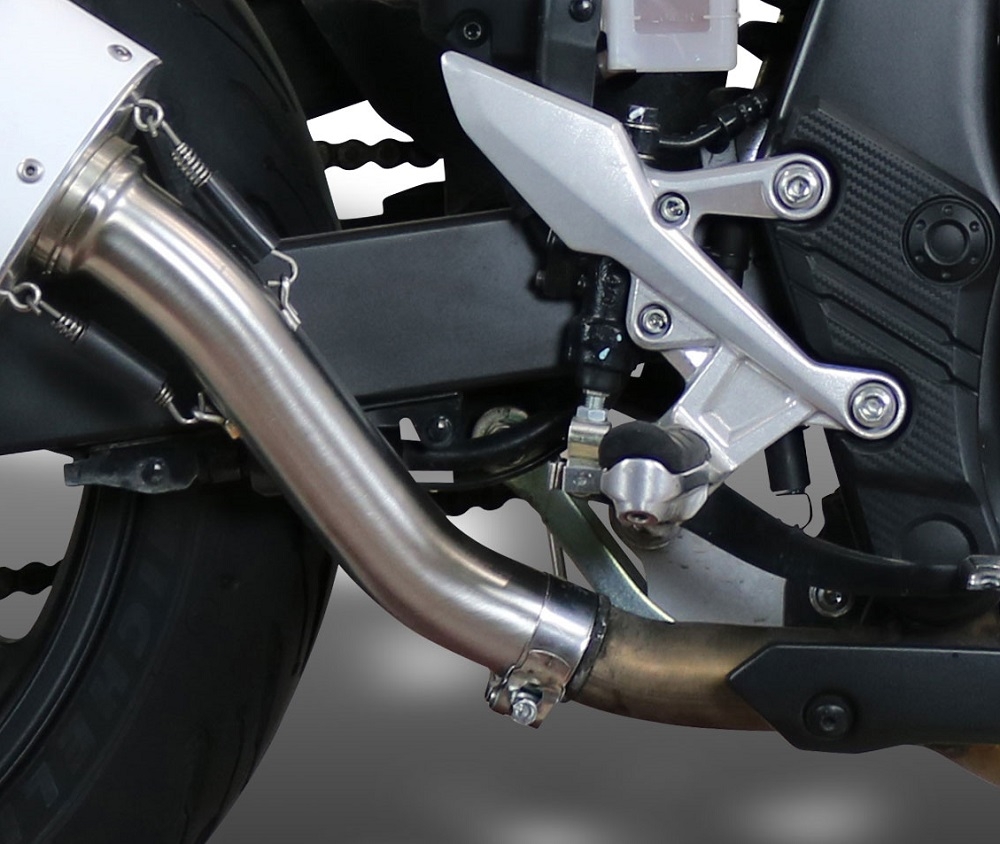 Exhaust compatible with Honda NX500 2024-2025, M3 Titanium Natural, Slip-on exhaust including removable db killer and link pipe, EPA-compliant 