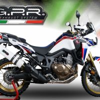 Exhaust compatible with Honda CRF1000L Africa Twin 2018-2020, Albus Evo4, Slip-on exhaust including removable db killer and link pipe, EPA-compliant 