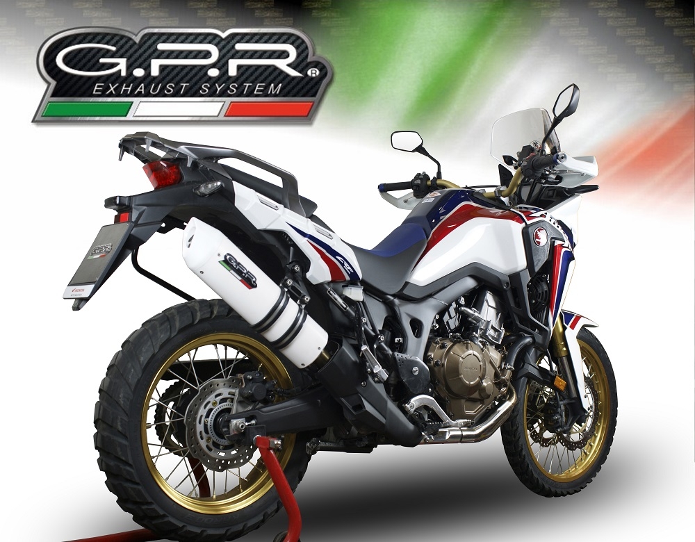 Exhaust compatible with Honda CRF1000L Africa Twin 2018-2020, Albus Evo4, Slip-on exhaust including removable db killer and link pipe, EPA-compliant 
