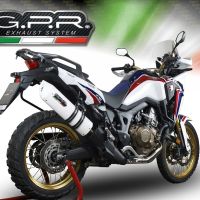 Exhaust compatible with Honda CRF1000L Africa Twin 2018-2020, Albus Evo4, Slip-on exhaust including removable db killer and link pipe, EPA-compliant 