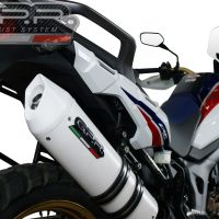 Exhaust compatible with Honda CRF1000L Africa Twin 2015-2017, Albus Ceramic, Slip-on exhaust including removable db killer and link pipe, EPA-compliant 