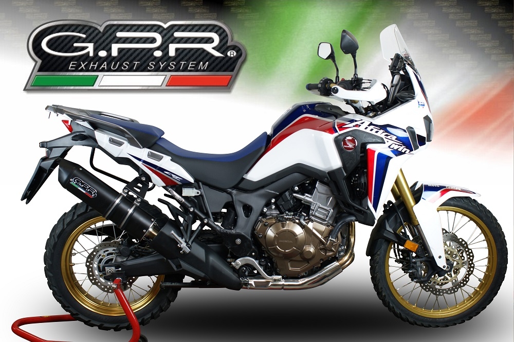 Exhaust compatible with Honda CRF1000L Africa Twin 2018-2020, Furore Evo4 Nero, Slip-on exhaust including removable db killer and link pipe, EPA-compliant 