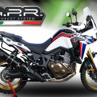 Exhaust compatible with Honda CRF1000L Africa Twin 2018-2020, Furore Evo4 Nero, Slip-on exhaust including removable db killer and link pipe, EPA-compliant 