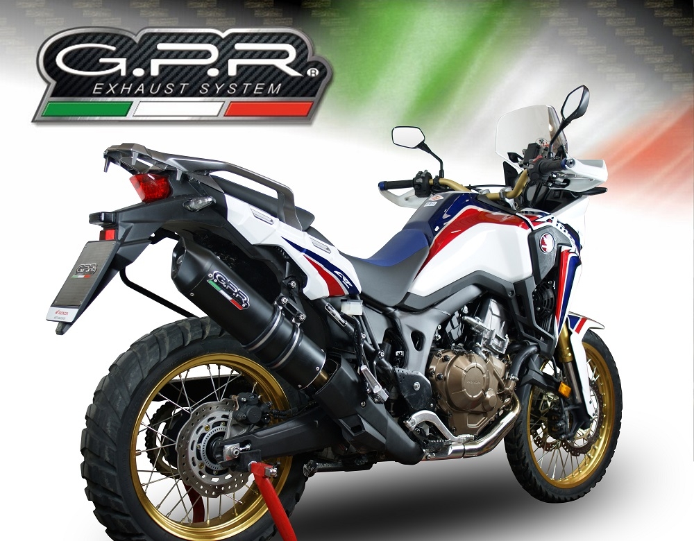 Exhaust compatible with Honda CRF1000L Africa Twin 2018-2020, Furore Evo4 Nero, Slip-on exhaust including removable db killer and link pipe, EPA-compliant 