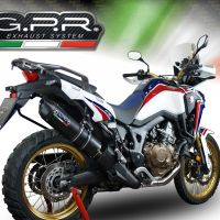 Exhaust compatible with Honda CRF1000L Africa Twin 2018-2020, Furore Evo4 Nero, Slip-on exhaust including removable db killer and link pipe, EPA-compliant 