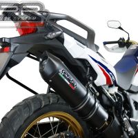 Exhaust compatible with Honda CRF1000L Africa Twin 2015-2017, Furore Nero, Slip-on exhaust including removable db killer and link pipe, EPA-compliant 