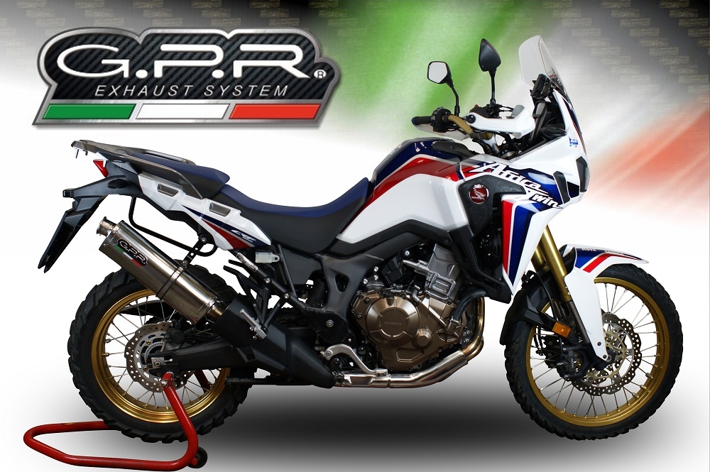 Exhaust compatible with Honda CRF1000L Africa Twin 2015-2017, Trioval, Slip-on exhaust including removable db killer and link pipe, EPA-compliant 
