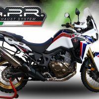 Exhaust compatible with Honda CRF1000L Africa Twin 2015-2017, Trioval, Slip-on exhaust including removable db killer and link pipe, EPA-compliant 