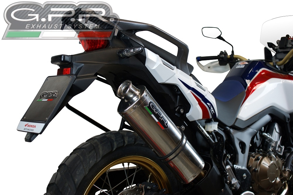 Exhaust compatible with Honda CRF1000L Africa Twin 2015-2017, Trioval, Slip-on exhaust including removable db killer and link pipe, EPA-compliant 