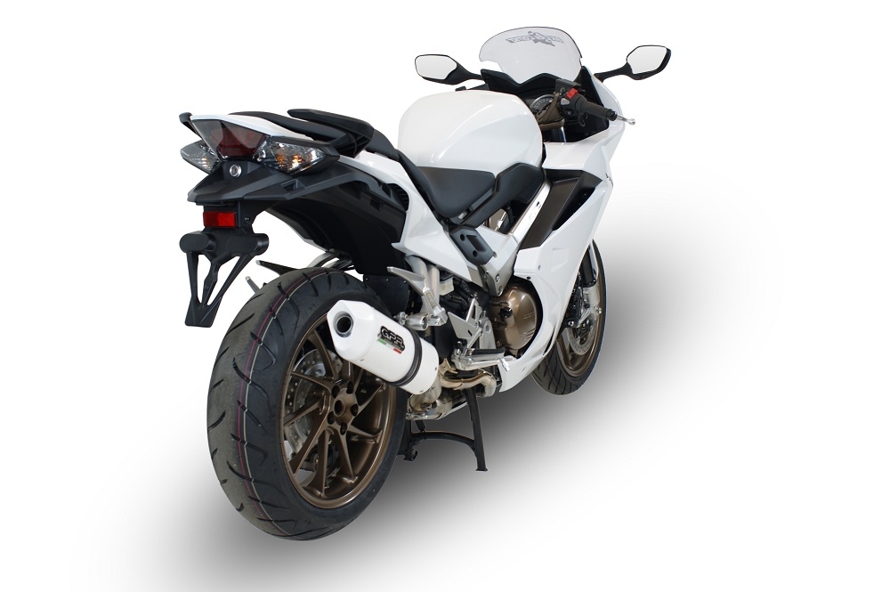 Exhaust compatible with Honda VFR800F 2017-2020, Albus Evo4, Slip-on exhaust including removable db killer and link pipe, EPA-compliant 