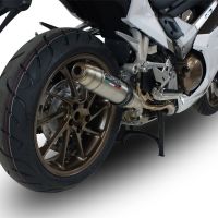 Exhaust compatible with Honda VFR800F 2014-2016, Deeptone Inox, Slip-on exhaust including removable db killer and link pipe, EPA-compliant 
