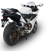 Exhaust compatible with Honda VFR800F 2017-2020, Furore Evo4 Nero, Slip-on exhaust including removable db killer and link pipe, EPA-compliant 