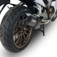 Exhaust compatible with Honda VFR800F 2014-2016, Furore Nero, Slip-on exhaust including removable db killer and link pipe, EPA-compliant 