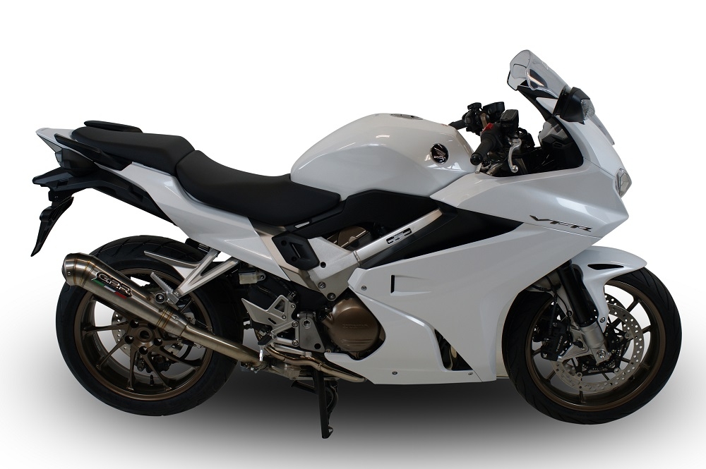 Exhaust compatible with Honda VFR800F 2014-2016, Powercone Evo, Slip-on exhaust including removable db killer and link pipe, EPA-compliant 