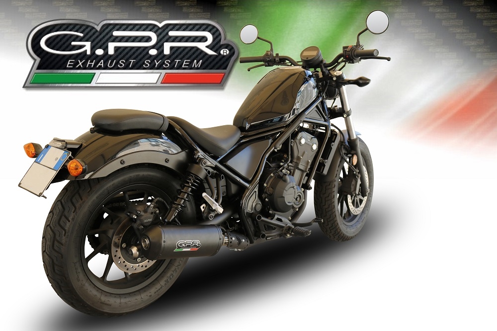 Exhaust compatible with Honda Rebel 500 2017-2020, Ghisa , Slip-on exhaust including removable db killer and link pipe, EPA-compliant 