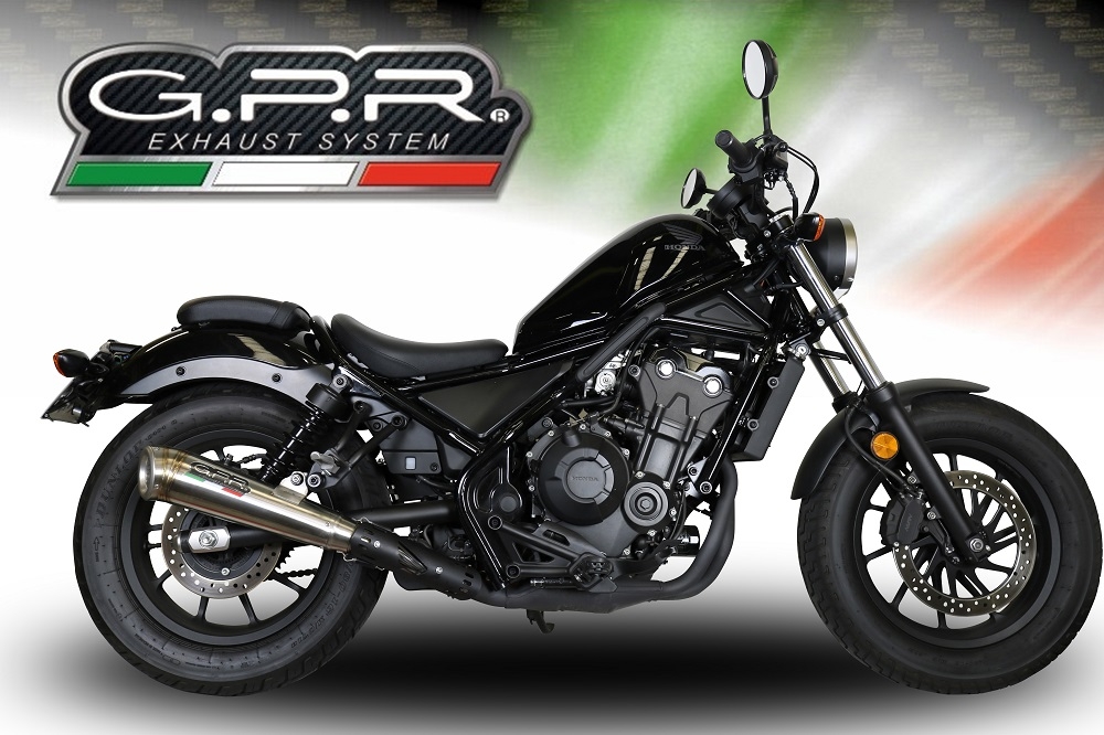 Exhaust compatible with Honda Rebel 300 2021-2023, Powercone Evo, Slip-on exhaust including removable db killer and link pipe, EPA-compliant 