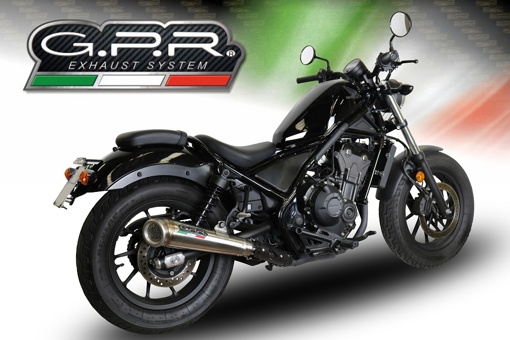 Exhaust compatible with Honda Rebel 300 2021-2023, Powercone Evo, Slip-on exhaust including removable db killer and link pipe, EPA-compliant 