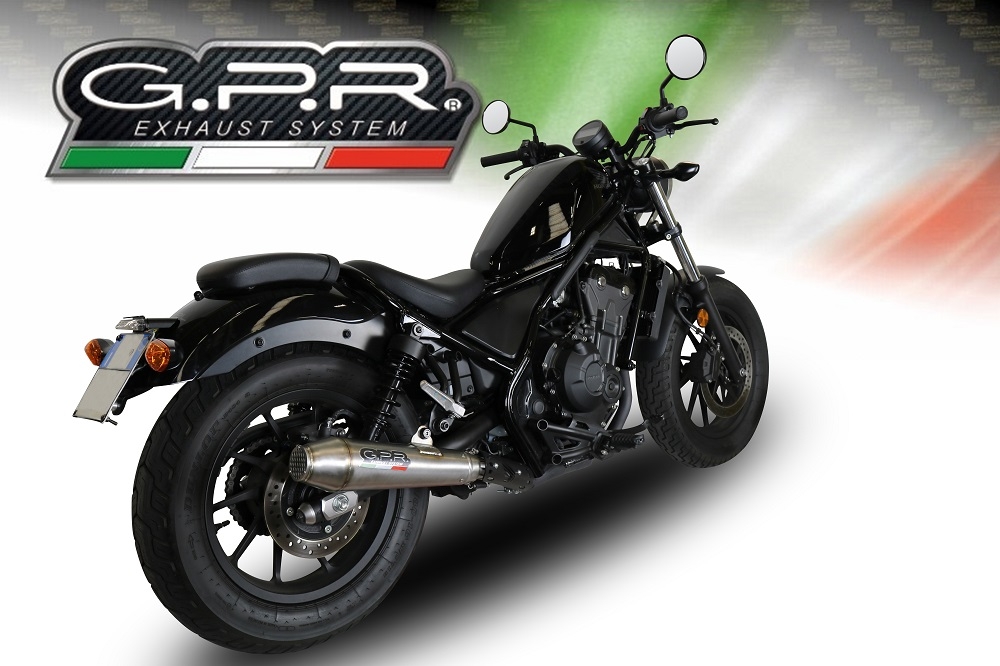 Exhaust compatible with Honda Rebel 300 2021-2023, Ultracone, Slip-on exhaust including removable db killer and link pipe, EPA-compliant 