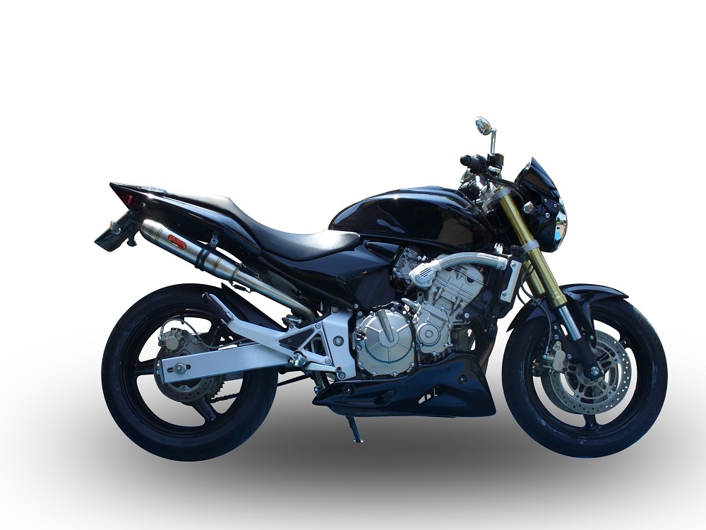 Exhaust compatible with Honda CB600F Hornet 2003-2006, Deeptone Inox, Slip-on exhaust including removable db killer and link pipe, not EPA-compliant 