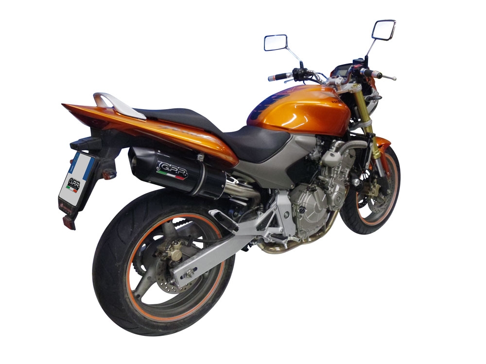 Exhaust compatible with Honda CB600F Hornet 2003-2006, Furore Nero, Slip-on exhaust including removable db killer and link pipe, not EPA-compliant 