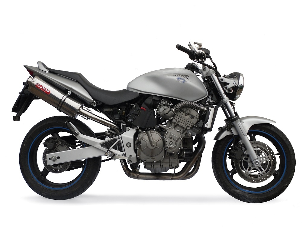 Exhaust compatible with Honda CB600F Hornet 1998-2002, Trioval, Slip-on exhaust including removable db killer and link pipe, EPA-compliant 