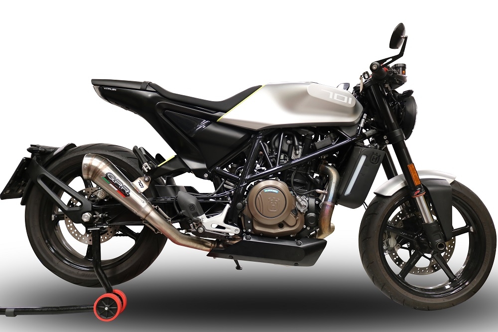 Exhaust compatible with Husqvarna Svartpilen 701 2018-2020, Powercone Evo, Slip-on exhaust including removable db killer and link pipe, EPA-compliant 