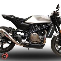 Exhaust compatible with Husqvarna Svartpilen 701 2018-2020, Powercone Evo, Slip-on exhaust including removable db killer and link pipe, EPA-compliant 