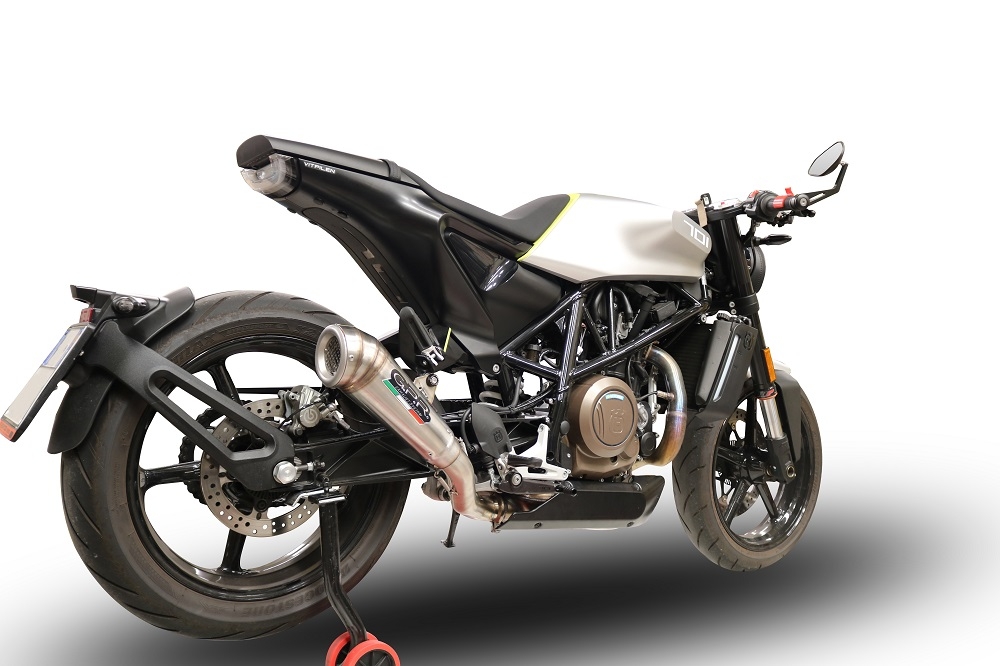 Exhaust compatible with Husqvarna Svartpilen 701 2018-2020, Powercone Evo, Slip-on exhaust including removable db killer and link pipe, EPA-compliant 