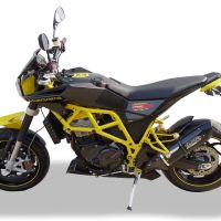 Exhaust compatible with Husqvarna Nuda 900 900R 2012-2013, Furore Nero, Slip-on exhaust including removable db killer and link pipe, EPA-compliant 