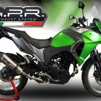 GPR exhaust compatible with  Kawasaki Versys X 250 2017-2020, New Grand Prix Evo Titanium, Slip-on exhaust including link pipe and removable db killer 