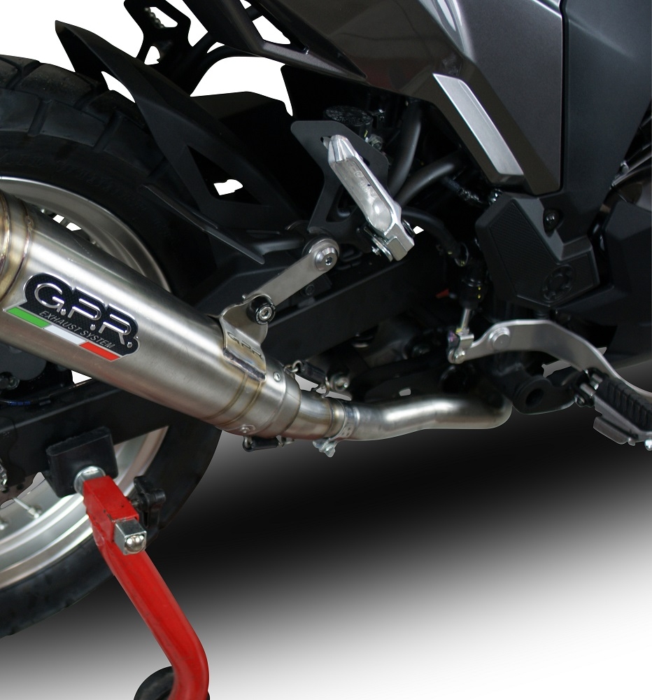 GPR exhaust compatible with Kawasaki Versys-X 300 2022-2023, Powercone Evo, Homologated legal slip-on exhaust including removable db killer, link pipe and catalyst 