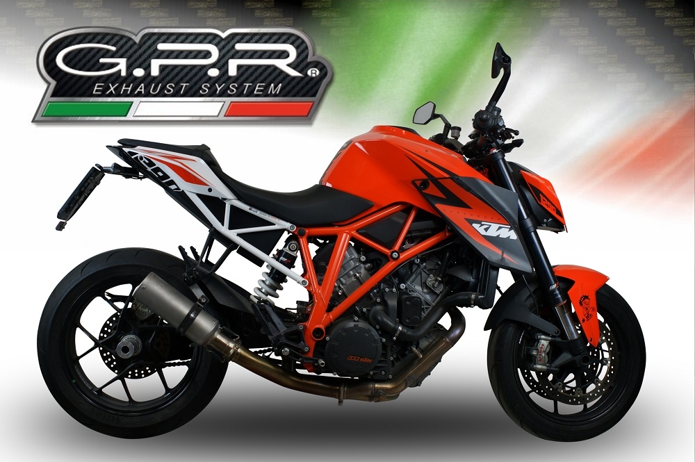 Exhaust compatible with Ktm 1290 Super Duke R 2014-2016, M3 Inox , Slip-on exhaust including removable db killer and link pipe, EPA-compliant 