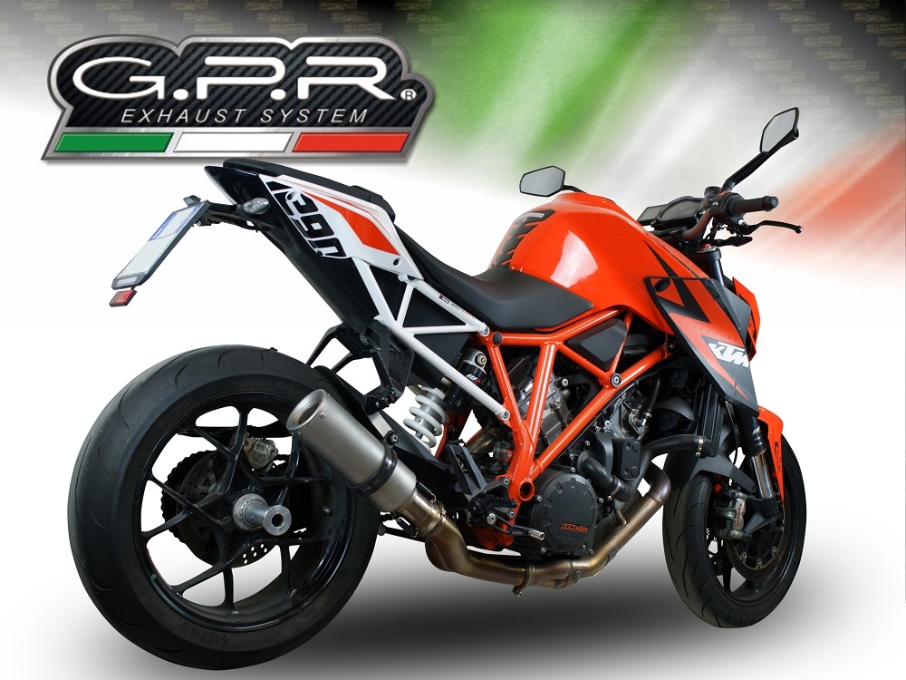 Exhaust compatible with Ktm 1290 Super Duke R 2014-2016, M3 Inox , Slip-on exhaust including removable db killer and link pipe, EPA-compliant 