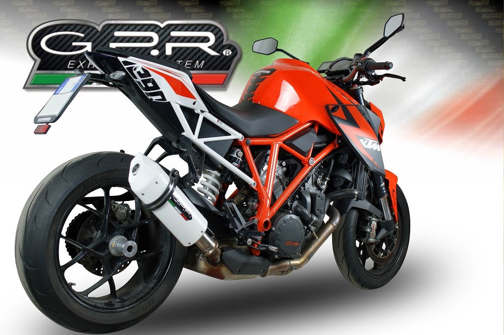 Exhaust compatible with Ktm 1290 Super Duke R 2017-2019, Albus Evo4, Slip-on exhaust including removable db killer and link pipe, EPA-compliant 