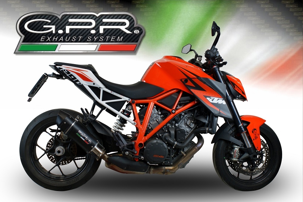 Exhaust compatible with Ktm 1290 Super Duke R 2017-2019, Furore Evo4 Nero, Slip-on exhaust including removable db killer and link pipe, EPA-compliant 