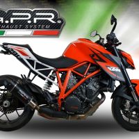 Exhaust compatible with Ktm 1290 Super Duke R 2017-2019, Furore Evo4 Nero, Slip-on exhaust including removable db killer and link pipe, EPA-compliant 