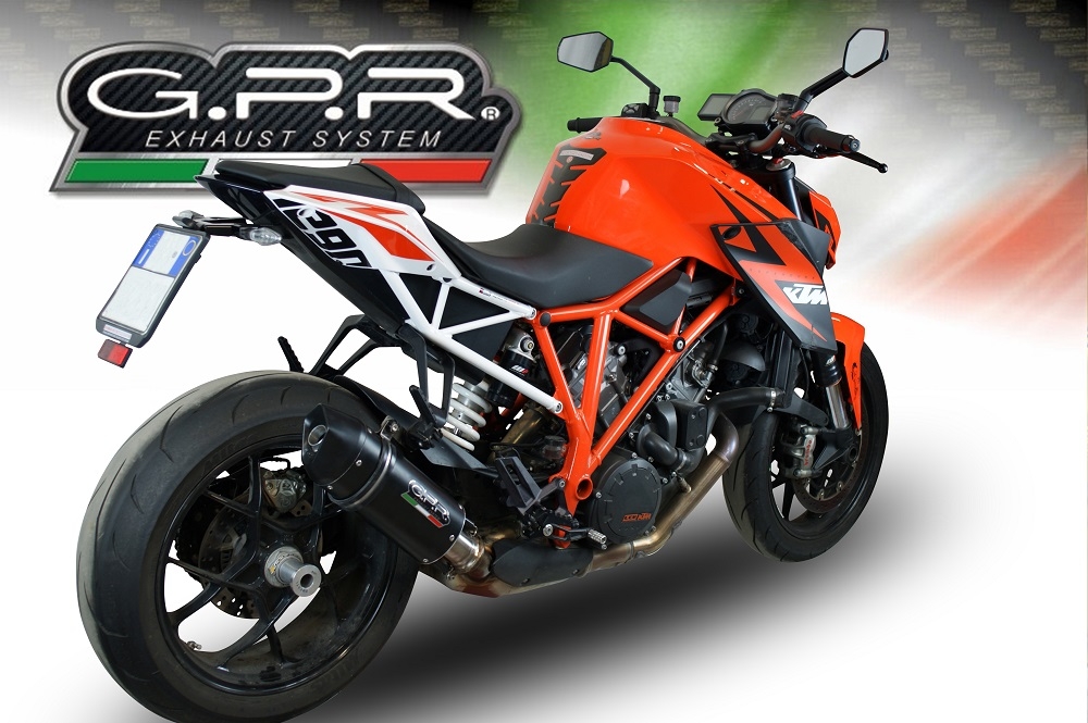 Exhaust compatible with Ktm 1290 Super Duke R 2017-2019, Furore Evo4 Nero, Slip-on exhaust including removable db killer and link pipe, EPA-compliant 