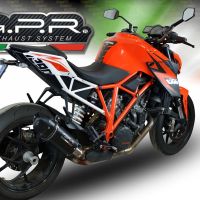 Exhaust compatible with Ktm 1290 Super Duke R 2017-2019, Furore Evo4 Nero, Slip-on exhaust including removable db killer and link pipe, EPA-compliant 