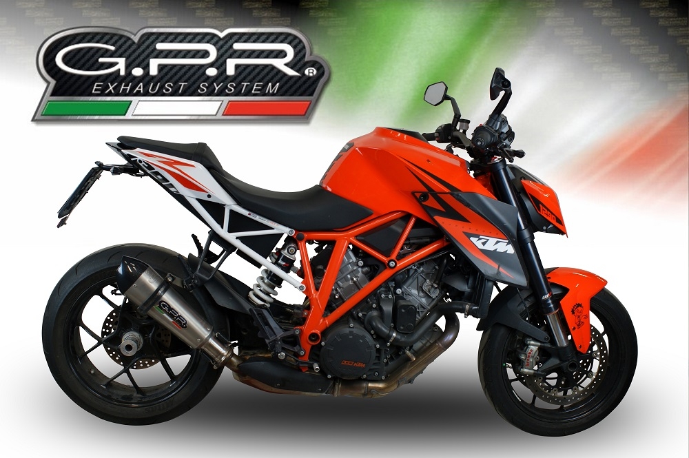 GPR exhaust compatible with  Ktm 1290 Super Duke GT 2022-2024, New Grand Prix Evo Titanium, Slip-on exhaust including removable db killer and link pipe, EPA-compliant 