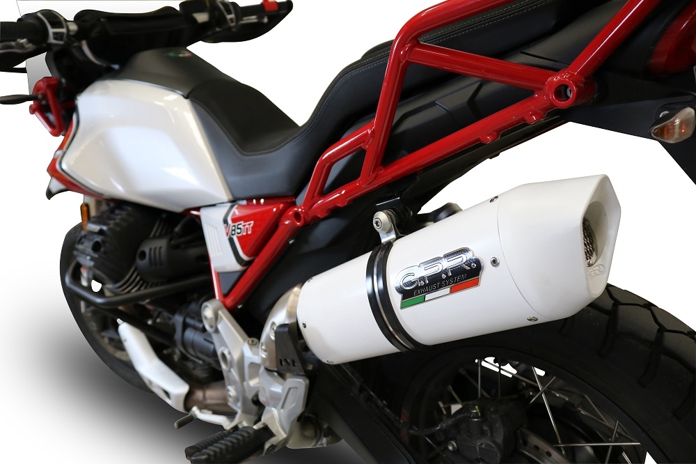 Exhaust compatible with Moto Guzzi V85TT 2021-2024, Albus Evo4, Slip-on exhaust including removable db killer and link pipe, EPA-compliant 