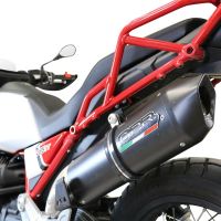 Exhaust compatible with Moto Guzzi V85TT 2021-2024, Furore Evo4 Nero, Slip-on exhaust including removable db killer and link pipe, EPA-compliant 