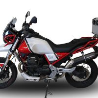 Exhaust compatible with Moto Guzzi V85TT 2021-2024, Furore Evo4 Nero, Slip-on exhaust including removable db killer and link pipe, EPA-compliant 