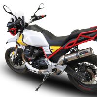 Exhaust compatible with Moto Guzzi V85TT 2019-2020, M3 Titanium Natural, Slip-on exhaust including removable db killer and link pipe, EPA-compliant 