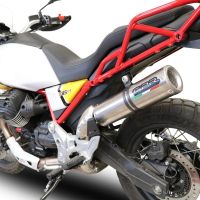 Exhaust compatible with Moto Guzzi V85TT 2019-2020, M3 Titanium Natural, Slip-on exhaust including removable db killer and link pipe, EPA-compliant 