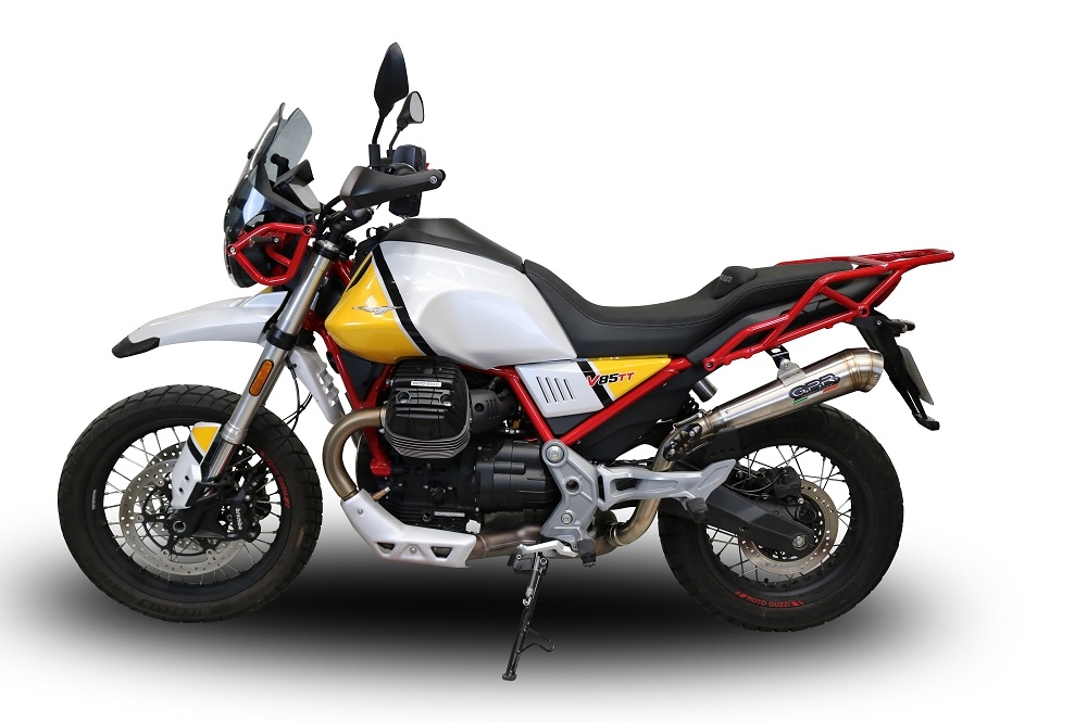 Exhaust compatible with Moto Guzzi V85TT 2021-2024, Powercone Evo, Slip-on exhaust including removable db killer and link pipe, EPA-compliant 