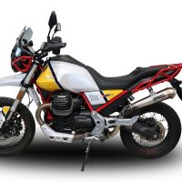 Exhaust compatible with Moto Guzzi V85TT 2021-2024, Powercone Evo, Slip-on exhaust including removable db killer and link pipe, EPA-compliant 