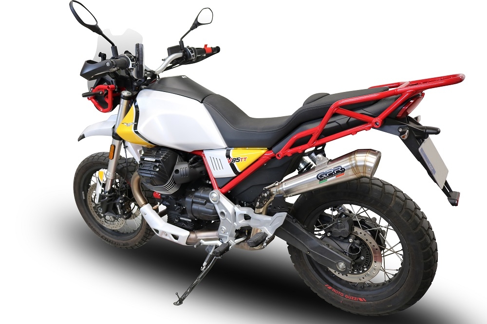 Exhaust compatible with Moto Guzzi V85TT 2021-2024, Powercone Evo, Slip-on exhaust including removable db killer and link pipe, EPA-compliant 