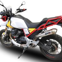 Exhaust compatible with Moto Guzzi V85TT 2021-2024, Powercone Evo, Slip-on exhaust including removable db killer and link pipe, EPA-compliant 